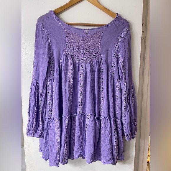 Free People Amethyst Kiss Kiss Crochet Tunic - Picture 3 of 8